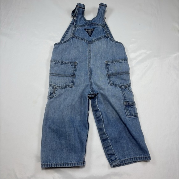 Vintage OshKosh B'Gosh Overalls Vestbak Denim Co Logo Size 18m Snap Legs EUC - Picture 9 of 9